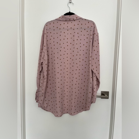 Nasty Gal pink leopard print oversized shirt - Picture 2 of 3
